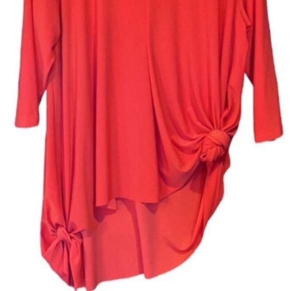 Chalet et cici Asymmetrical Lagenlook Tunic Top Red Large - Picture 3 of 8